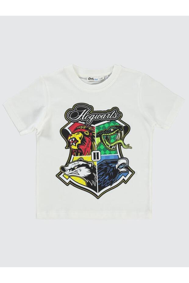 Logo Printed 2-5 Years Old T-Shirt - Ecru