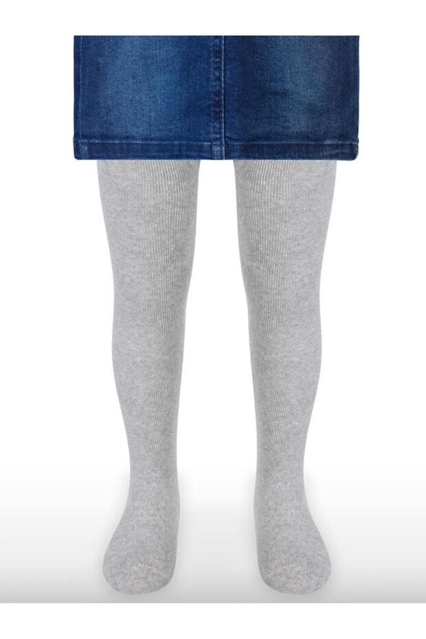 Civil Girls' Basic Plain Terry Girls' Pantyhose | Towel | School, Nursery and Daily Use - Gray