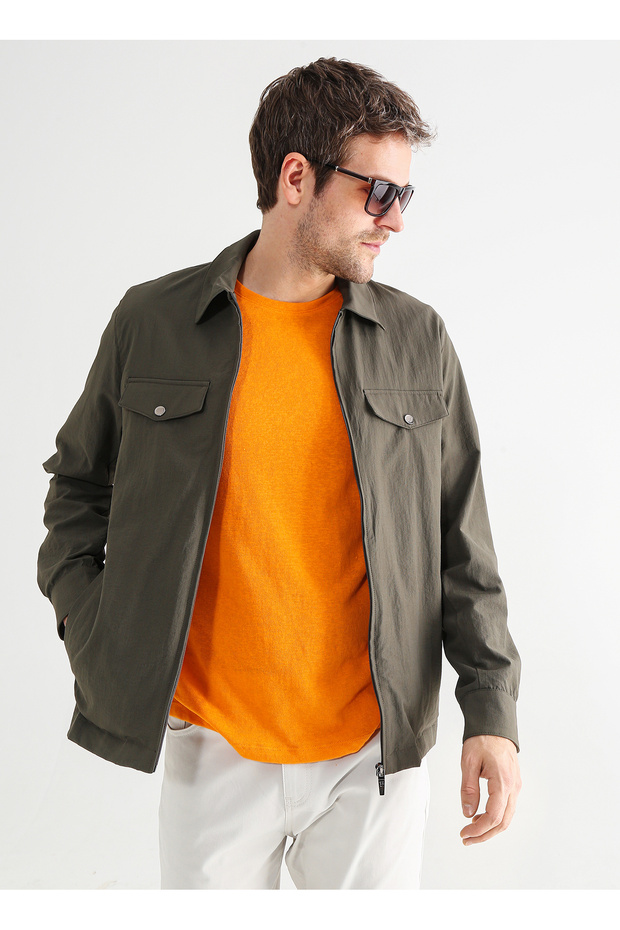Basic Haki Erkek Düz Ceket ELISA - 1