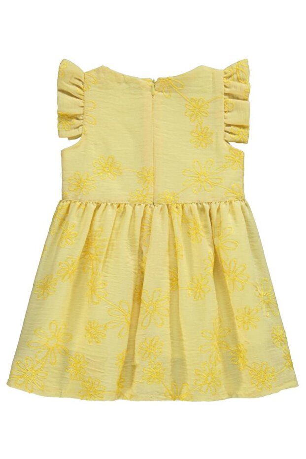Çiçek Nakışlı 2-5 Yaş Elbise - Sarı5-6 Yaş - 1