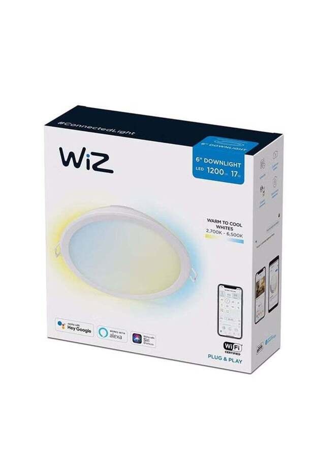 Smart Tunable White Recessed Downlight 6, 17W, 2700K-6500K, Dimmable, Wi-Fi And Bluetooth, App A