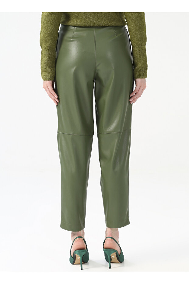 Normal Bel Basic Yeşil Kadın Pantolon Ymn-16 - 5