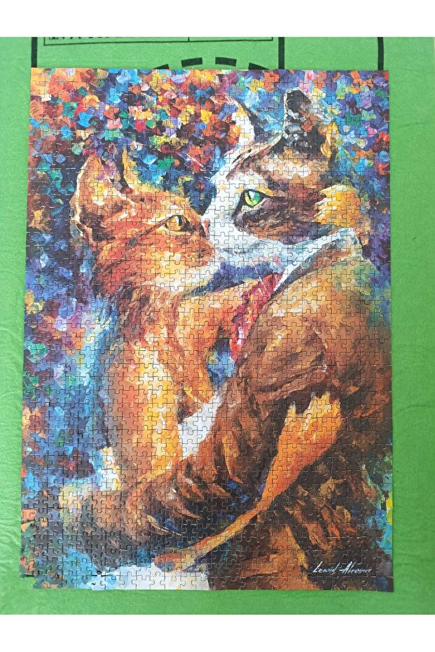 Aşık Kedilerin Dansı 1.000 parçalı tamamlanmış Puzzle Tablo - 2