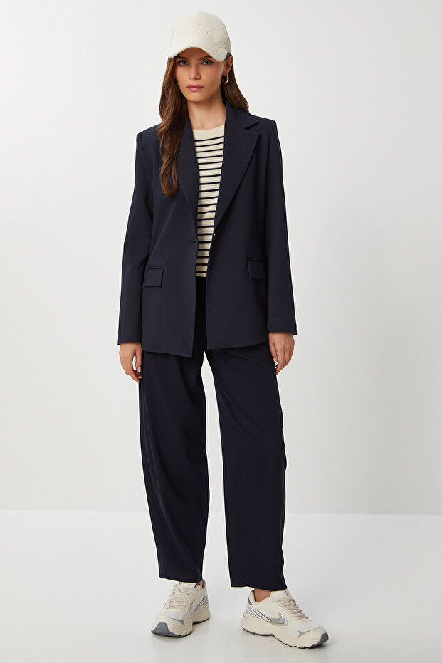Pensli Polyviscon Balloon Pants Lgp0025 Dark Blue