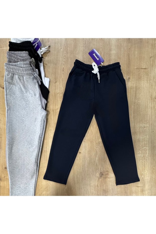 Elastic Comfortable Cut Pocketed Boys and Girls Unisex Sweatpants