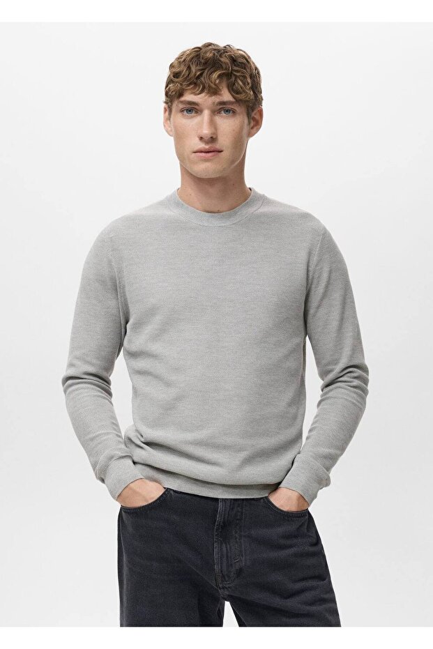 Mikro yapılı pamuklu triko kazak - 1