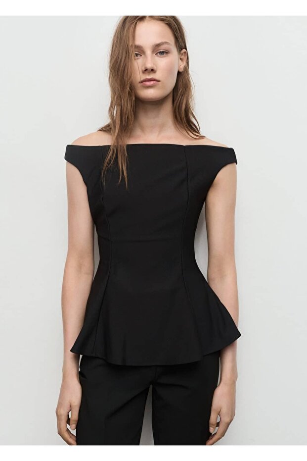 Straplez peplum bluz - 1