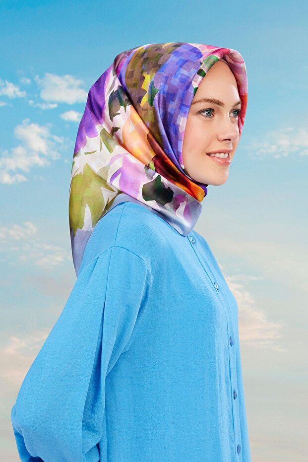 Eșarfă de mătase - 9103D-31 - Tivil - 1