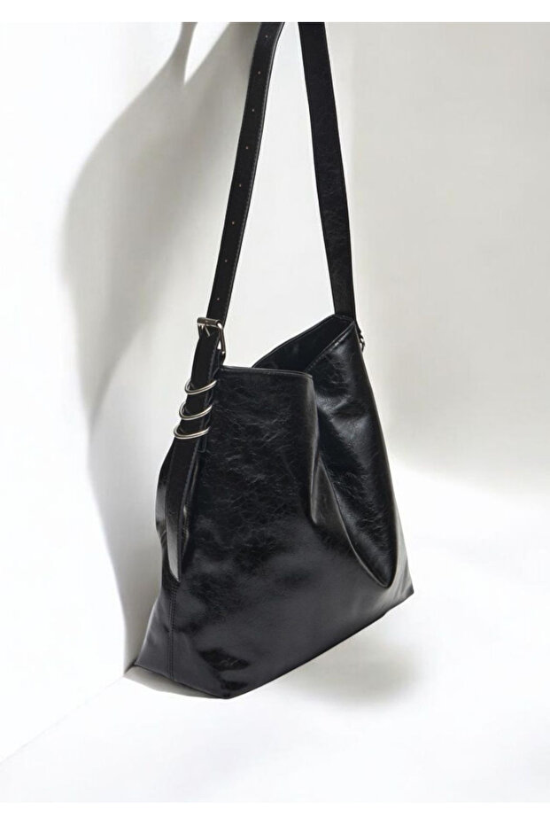 Shoulder Women's Maxi Size Bucket Large Hand, Faux Leather Adjustable Strap Shoulder Bag