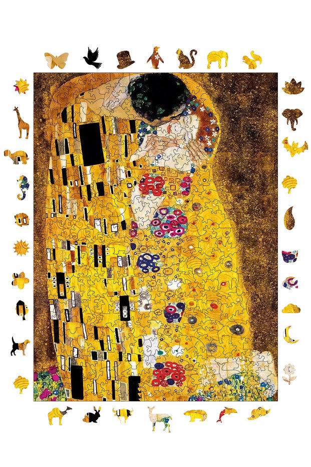 Wooden Puzzle - Gustav Klimt the Kiss - 450 Pieces, 29X39 cm