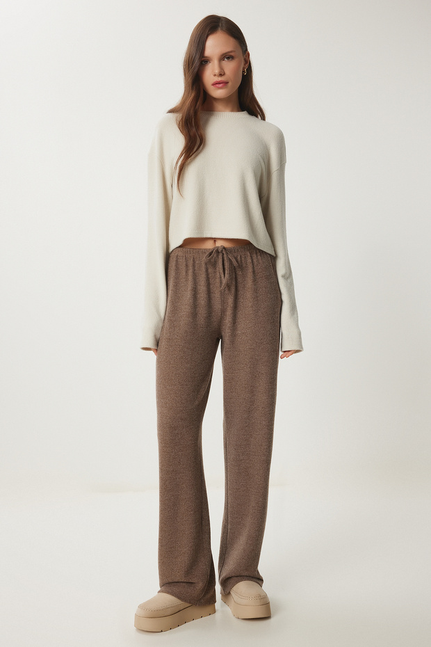 Yumoş Knitted Trousers Brown Lub0063