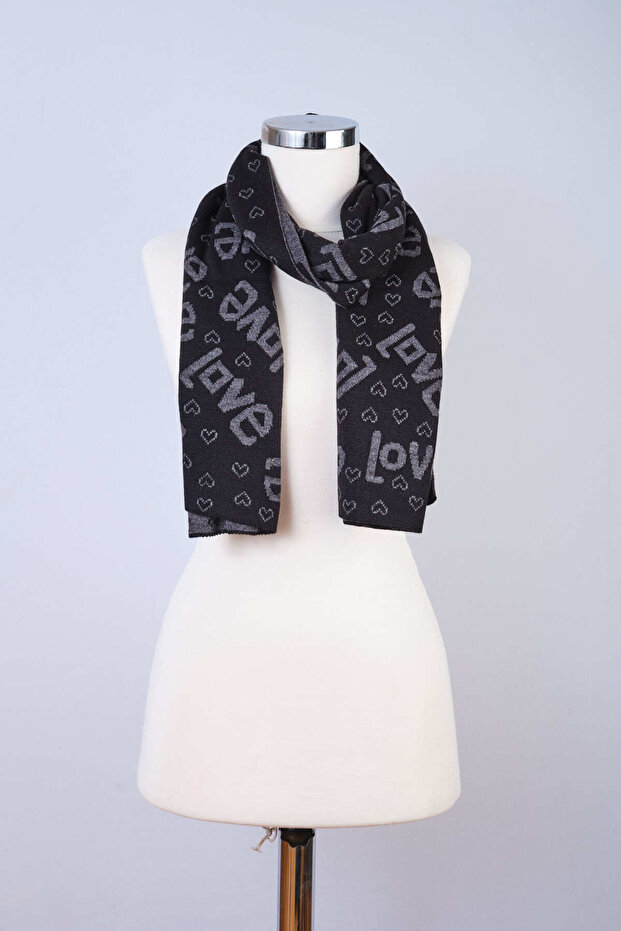 Eșarfă de tricotat cu tematică dragoste - 3