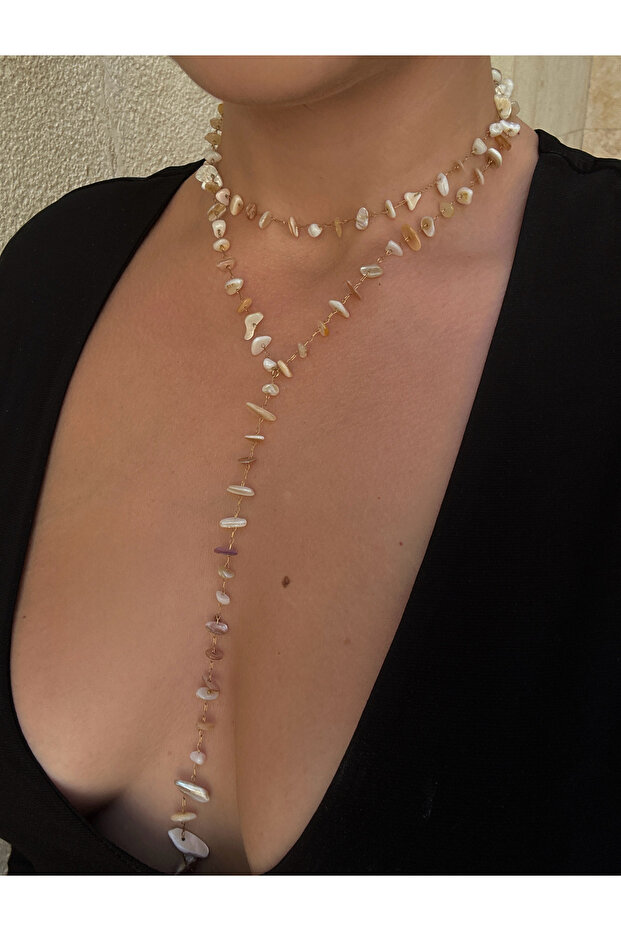 Sedeftaşlı Paslanmaz Çelik Kolye - 2