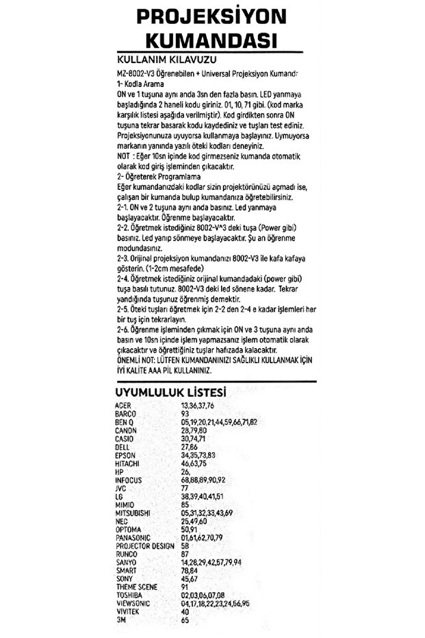 Akıllı Projeksiyon Kumandası - 2