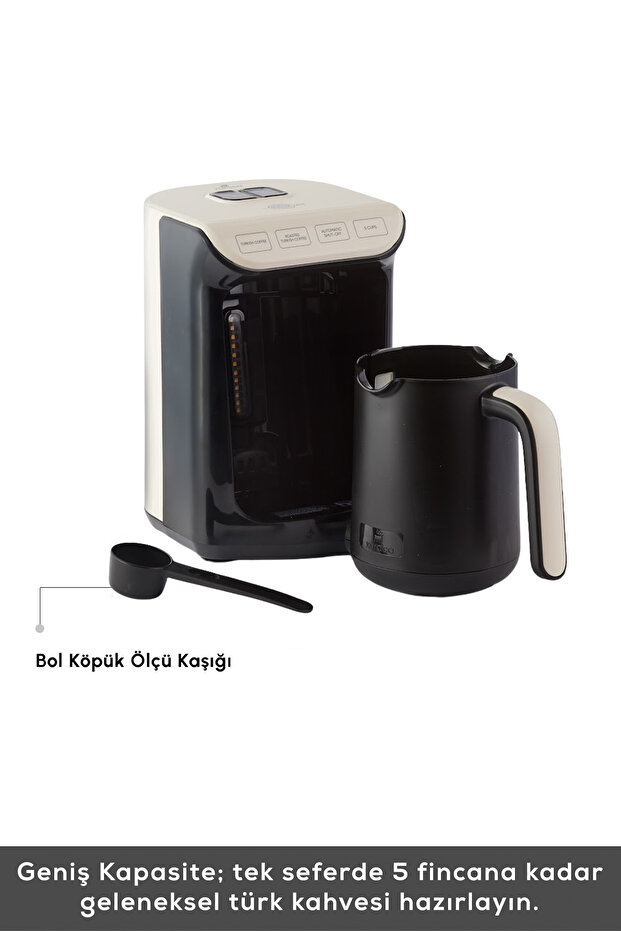 Hatır Közde Türk Kahvesi ve Türk Kahve Makinesi Krem 5 Fincan Kapasiteli Bol Köpüklü - 4