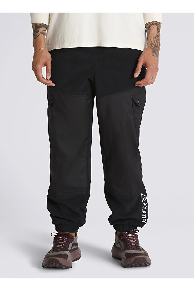 Siyah - Gri Erkek Lastikli Bel Normal Kalıp Eşofman Altı VN000HAWBLK1-MTE POLARTEC RELAXED F - 1