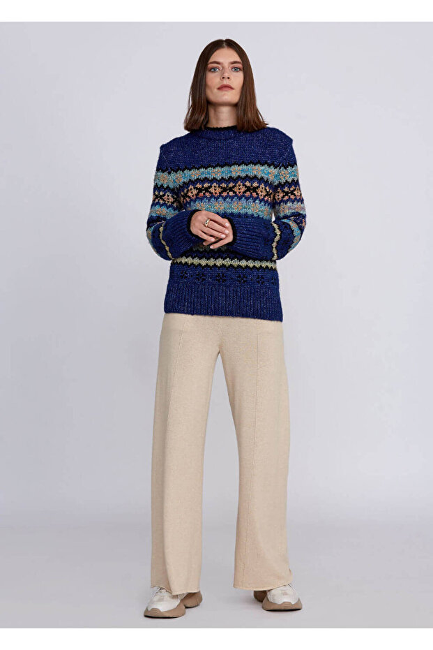 الشتاء منقوشة تريكو الأزرق - 2