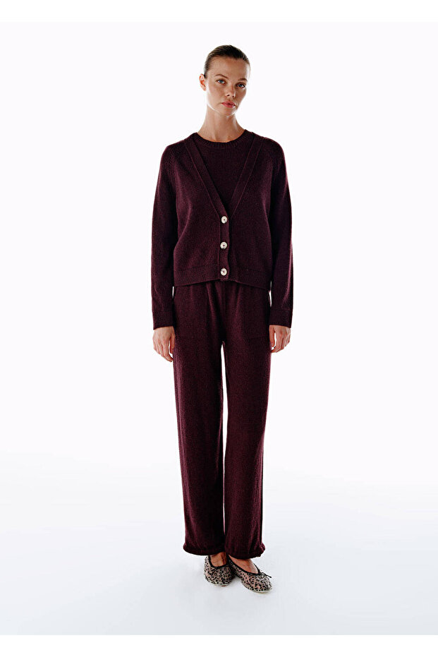 Kaşmir Triko Hırka Mor - 2