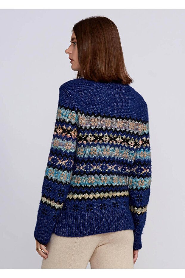 الشتاء منقوشة تريكو الأزرق - 3