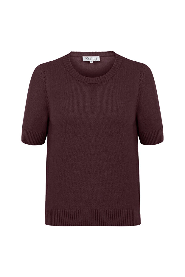 Mürdüm Kaşmir Triko Üst - 6