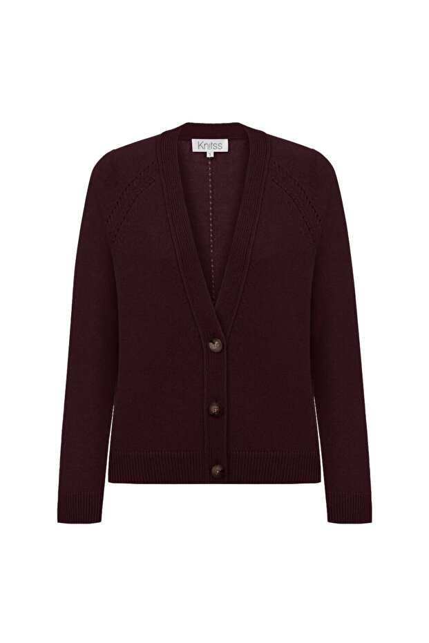 Kaşmir Triko Hırka Mor - 6