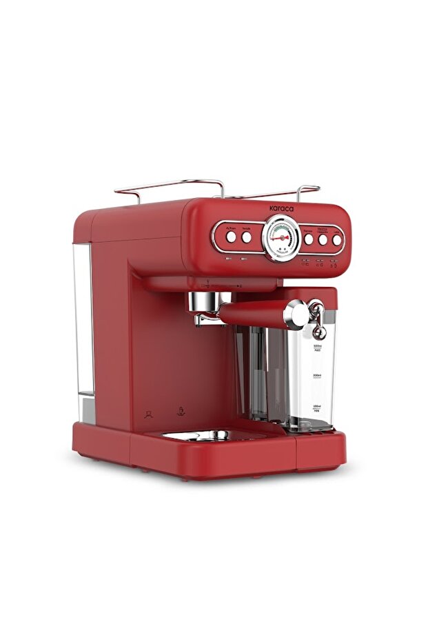 Vintage Craft Süt Hazneli Espresso, Latte ve Capuccino Makinesi Red - 2