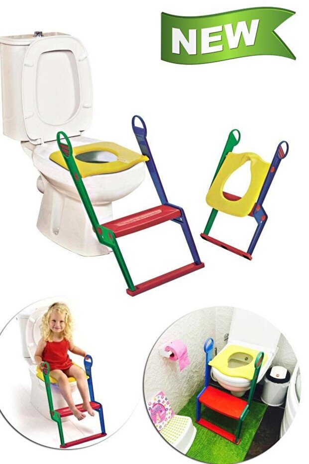 Tuvalet Alıştırıcı Yükseltici Basamak Çocuk Tuvalet Eğitimi - 2