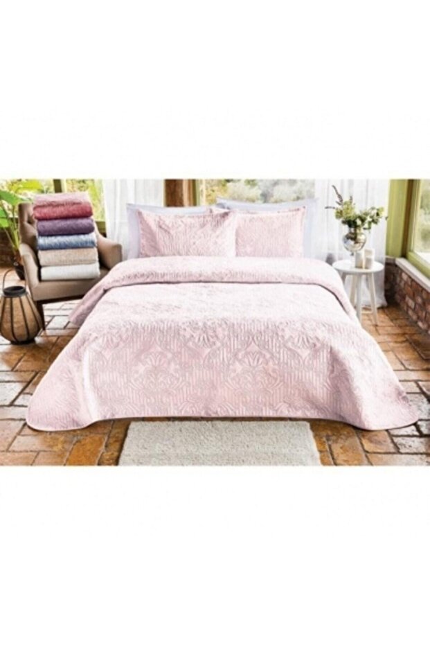 Tek Kişilik Yatak Örtüsü Flair Pudra - 1