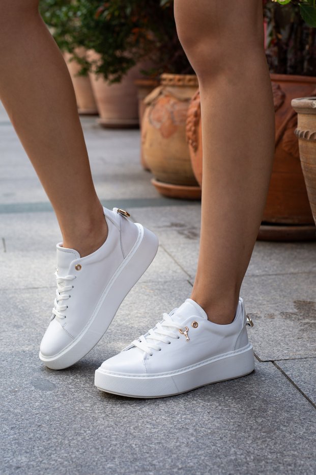 Tempus Genuine Leather Comfortable Memory Foam Orthopedic Insole Women's Sneaker Sports Shoes