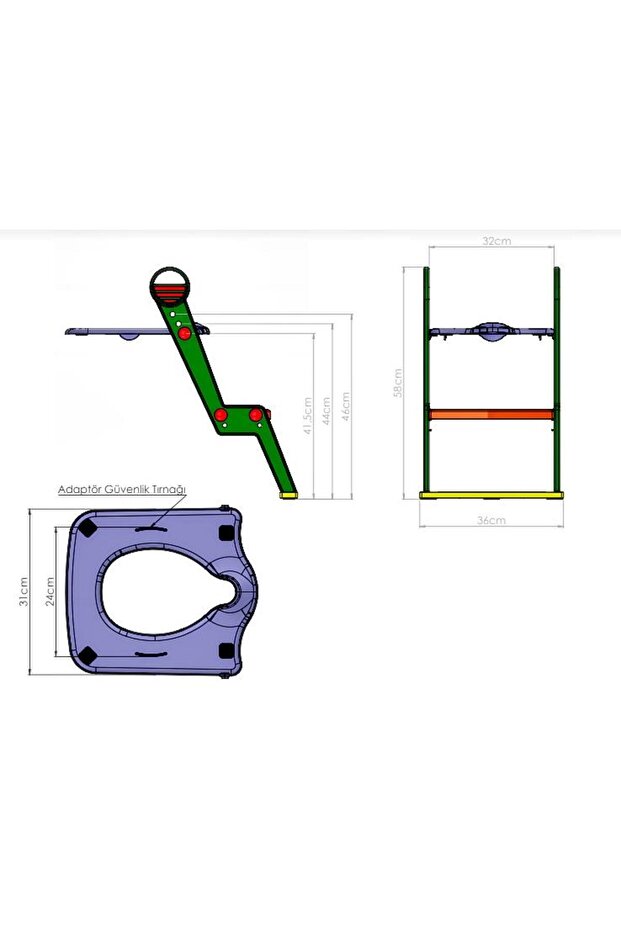 Tuvalet Alıştırıcı Yükseltici Basamak Çocuk Tuvalet Eğitimi - 6