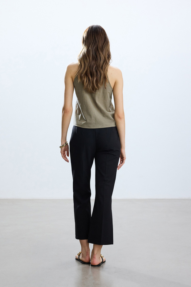 Siyah Flare Pantolon - 8