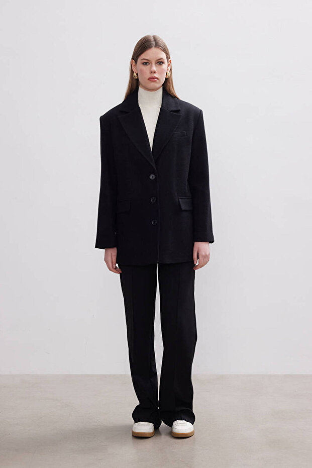 SİYAH KAŞE BLAZER - 2