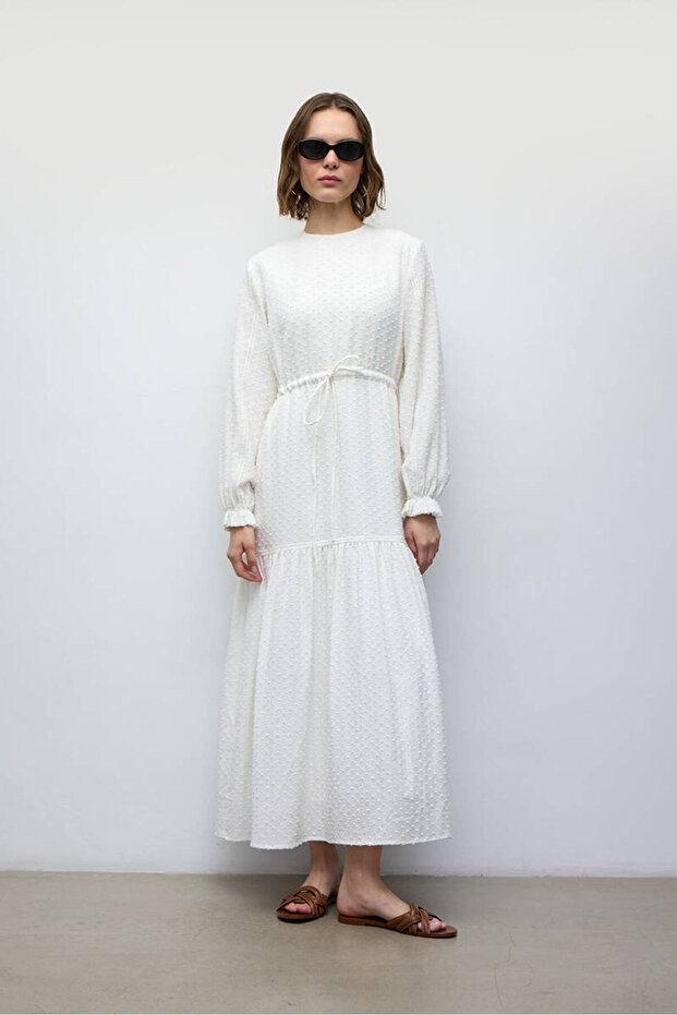 Ecru Retro Romantic Dress