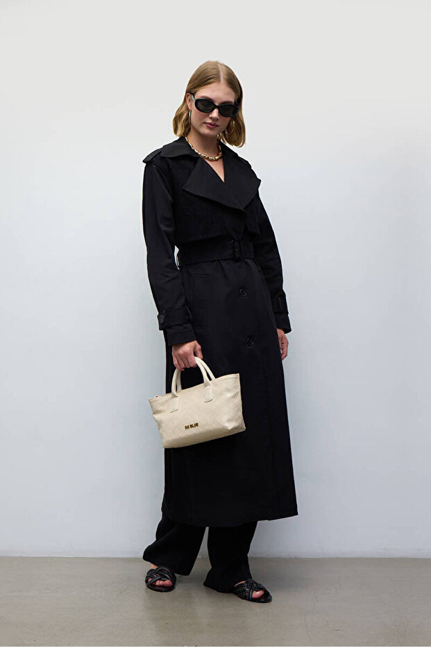 SİYAH KROŞELİ TRENÇKOT - 4