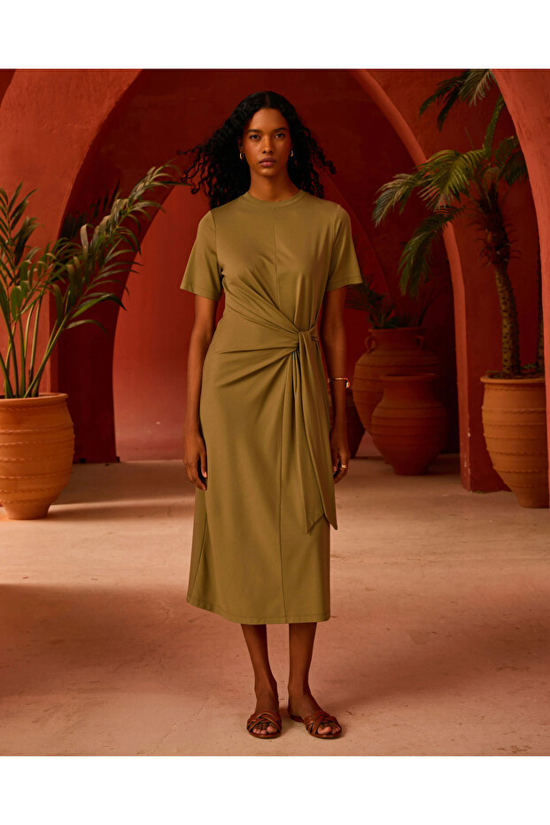 Seçil Günlük Elbise -251310020 Haki - 1