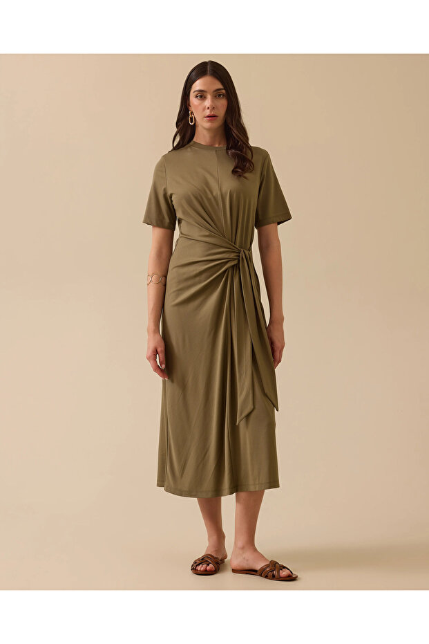 Seçil Günlük Elbise -251310020 Haki - 4