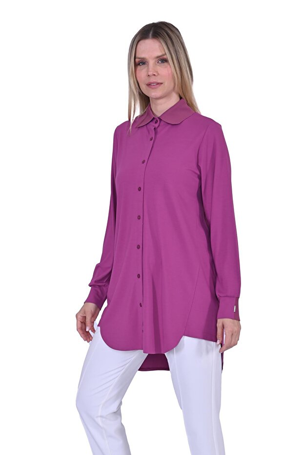 Modal Penye Gömlek MENEKŞE - 1