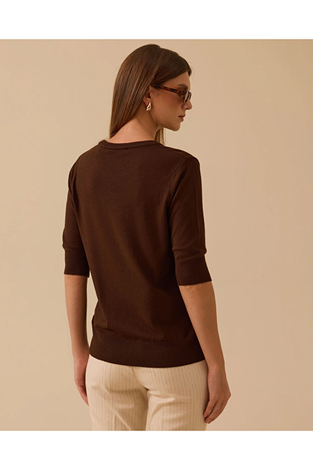 Kısa Kollu Basic Triko Bluz - 3