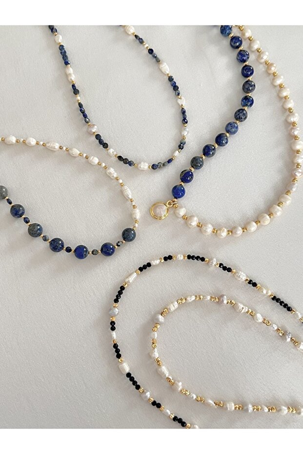 Sertifikalı Gerçek Inci Lapis Lazuli Kolye, Inci Ve Lapis Taşı Kolye, Gerçek Inci Kolye, Lapis Kolye - 6