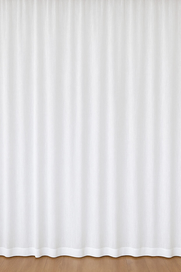 Pure White Light Curtain No Pleats Lightweight Textured, Natural Looking Sunshade, Curtain,