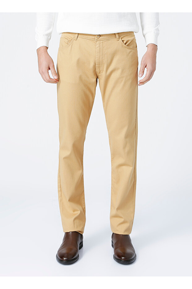 Normal Bel Boru Paça Regular Fit Deve Tüyü Erkek Pantolon 4A0121200062 - 2