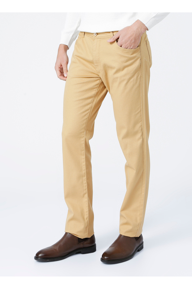 Normal Bel Boru Paça Regular Fit Deve Tüyü Erkek Pantolon 4A0121200062 - 3