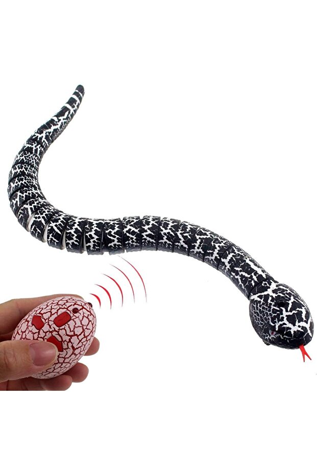 Realistic Remote Control Innovation Snake Toy – Best RC Snake For Pranks & Fun - (Black)