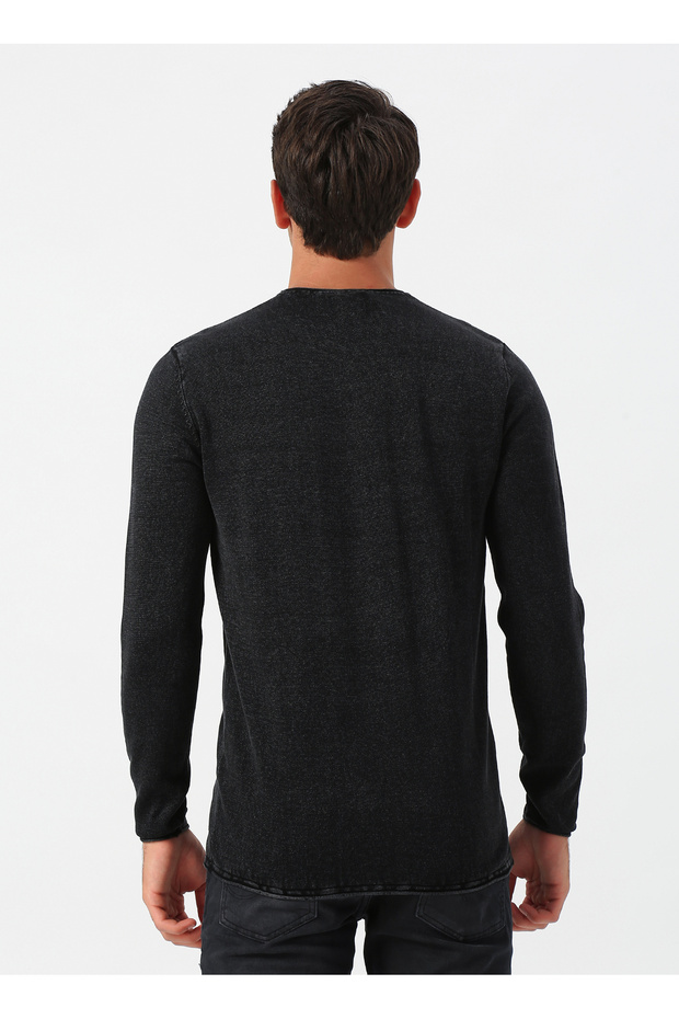 Siyah Düz Kazak - 7