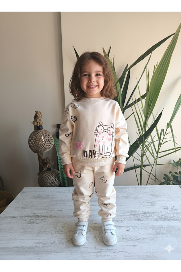 Girls' Top and Bottom Set Long Sleeve Tracksuit Comfortable Stylish Modern Design