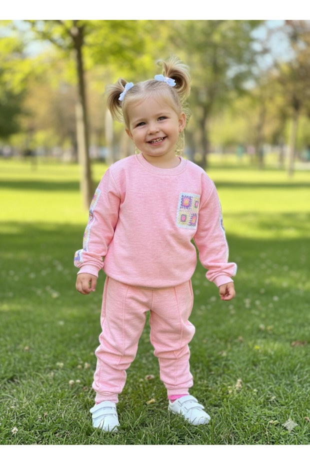 Girls' Top and Bottom Set Long Sleeve Tracksuit Comfortable Stylish Modern Design