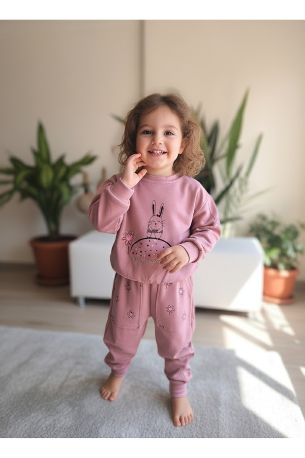 Girls' Top and Bottom Set Long Sleeve Tracksuit Comfortable Stylish Modern Design