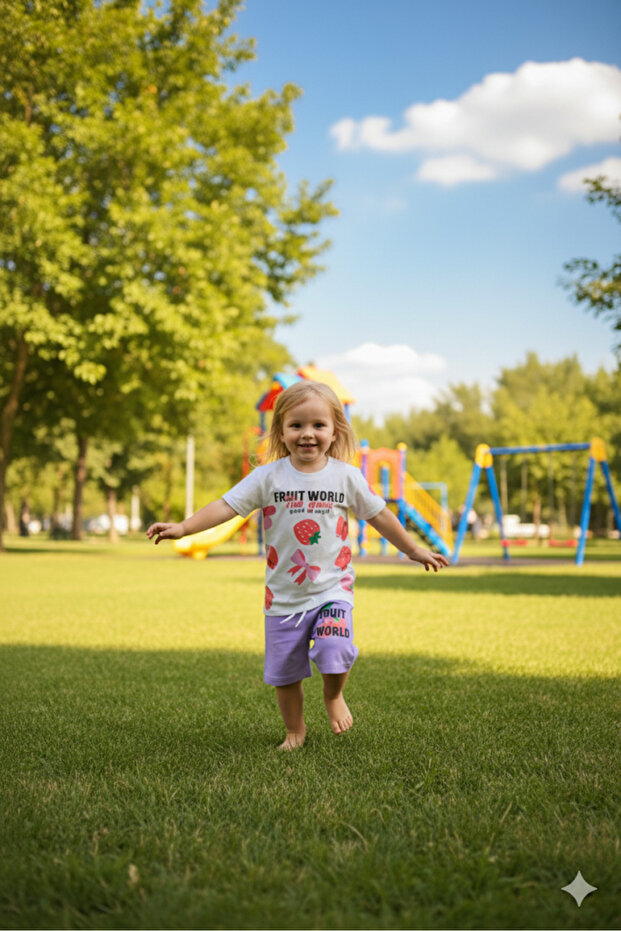Girl's Shorts Set Strawberry