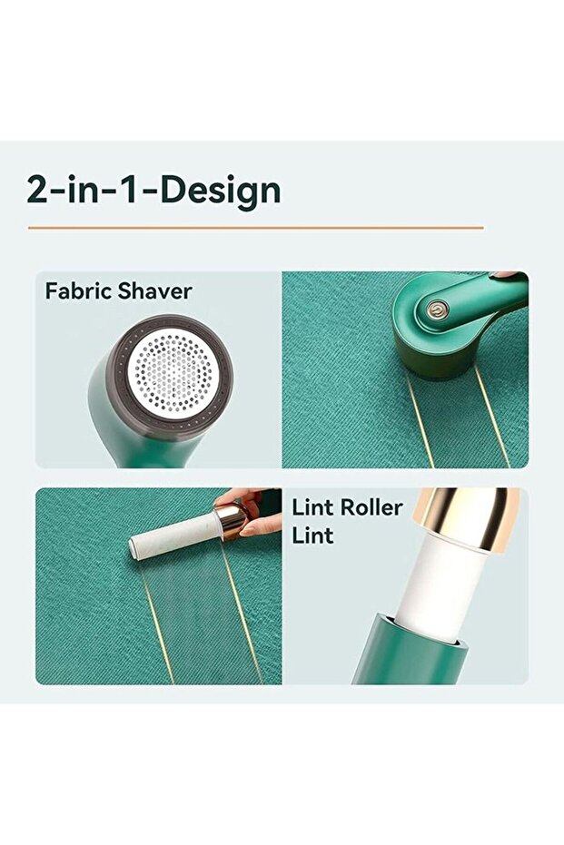 Fabric Shaver Fuzz Remover,with 2 Lint Rollers and 6-Leaf Blades,2 IN1 for Clothes Sweaters Sofas - 5