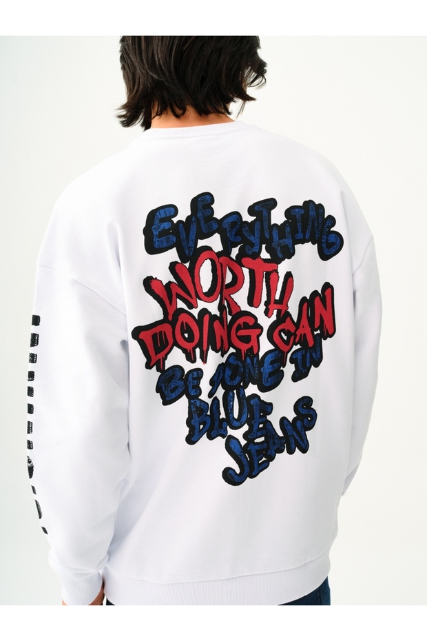 Oversize Fit Erkek Sweatshirt - 5